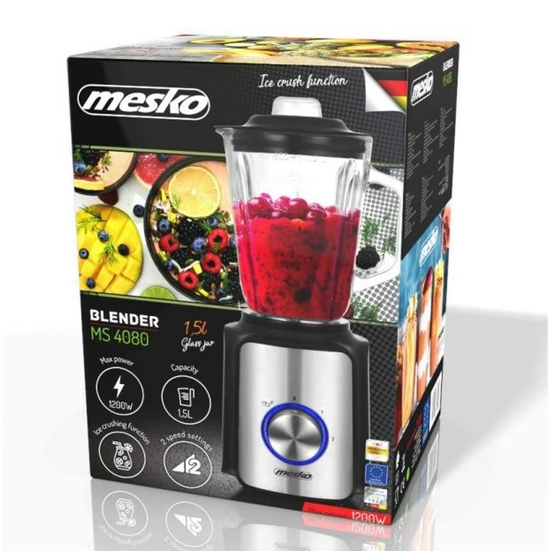 Frullatore a tazza Adler MS 4080 Acciaio Nero 600 W 1,5 L