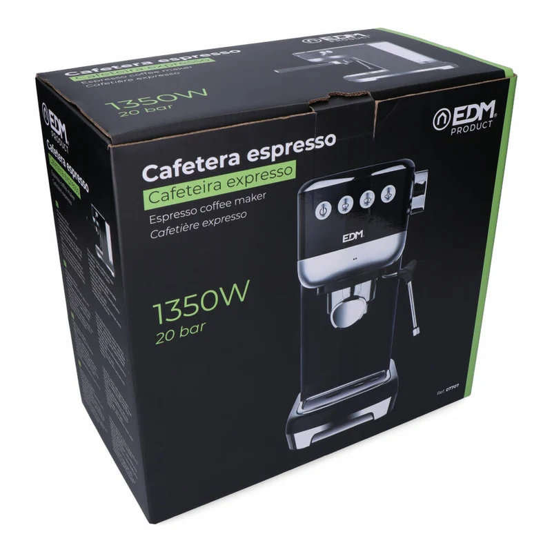 Macchina per caffè espresso manuale EDM 07707 Nero 2 tazze 1,3 L