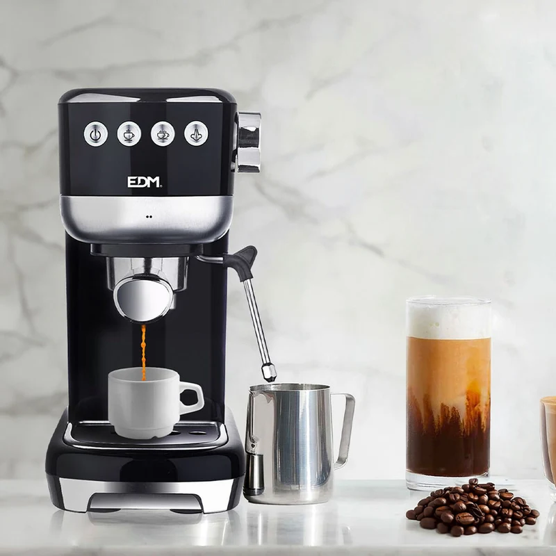 Macchina per caffè espresso manuale EDM 07707 Nero 2 tazze 1,3 L