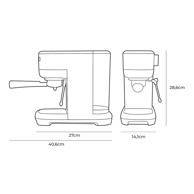Macchina per caffè espresso manuale EDM 07707 Nero 2 tazze 1,3 L