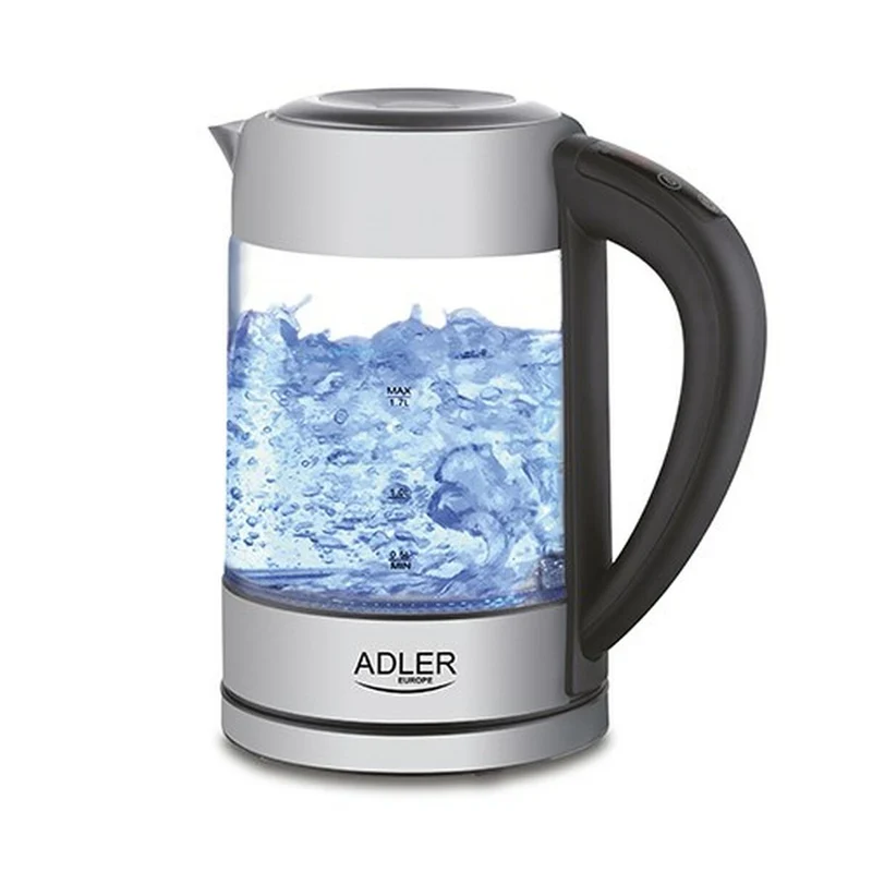 Bollitore Adler AD 1247 Cristallo Acciaio Vetro Grigio 2200 W 1,7 L