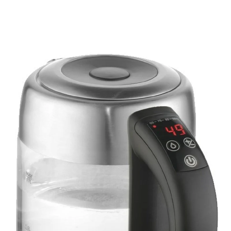 Bollitore Adler AD 1247 Cristallo Acciaio Vetro Grigio 2200 W 1,7 L