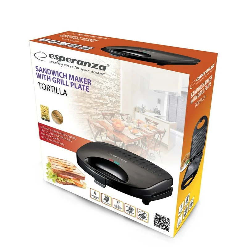 Macchina per panini Esperanza EKT009 Nera 1000 W