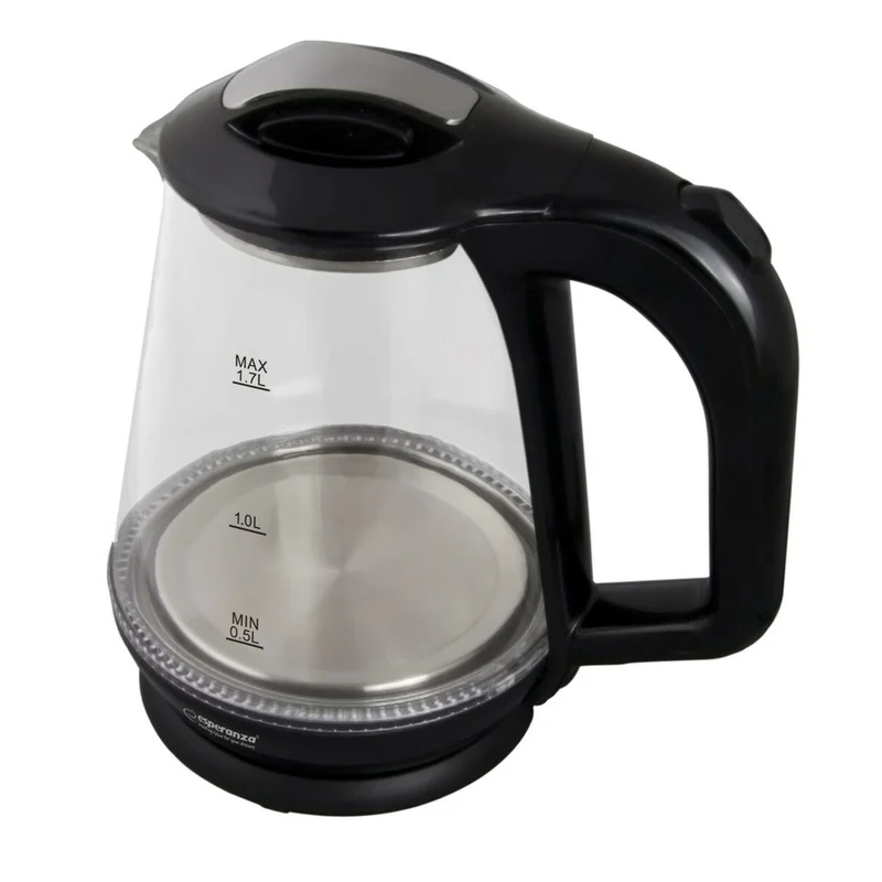 Bollitore Esperanza EKK024K Vetro Nero Plastica 1500 W 1,7 L