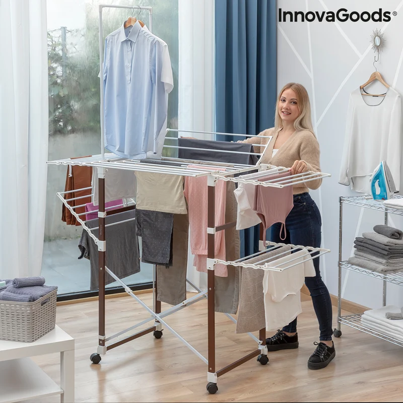 Stendibiancheria Pieghevole con Ruote Flareck InnovaGoods