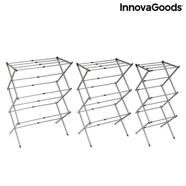 Stendibiancheria Pieghevole ed Estensibile in Metallo con 3 Livelli Cloxy InnovaGoods (11 Barre)