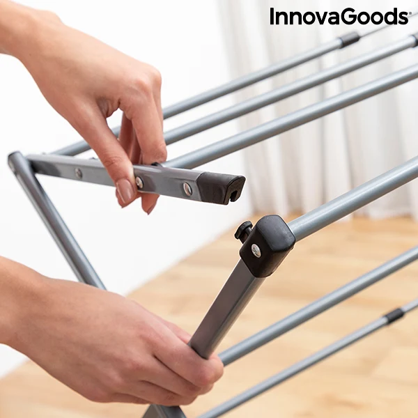 Stendibiancheria Pieghevole ed Estensibile in Metallo con 3 Livelli Cloxy InnovaGoods (11 Barre)