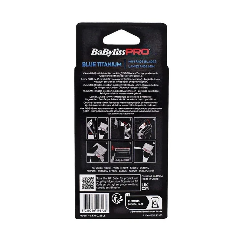 Babyliss Pro Testina MIM Titanium Blue Fade per FXone