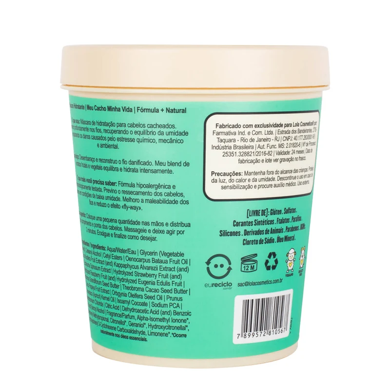 Lola From Rio Meu Cacho Minha Vida Máscara Hidratante 450gr - maschera idratante