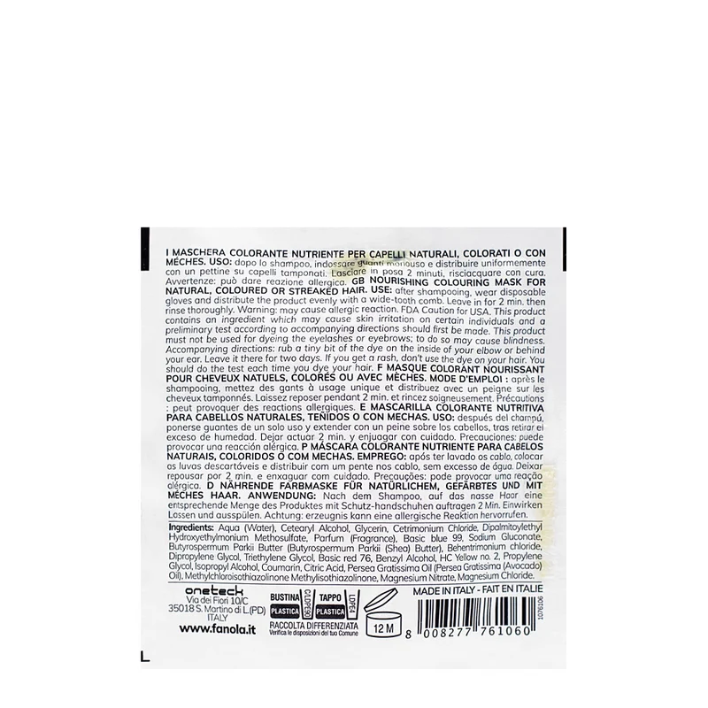 Fanola Color Mask Total Black 30ml - colore semipermanente nero