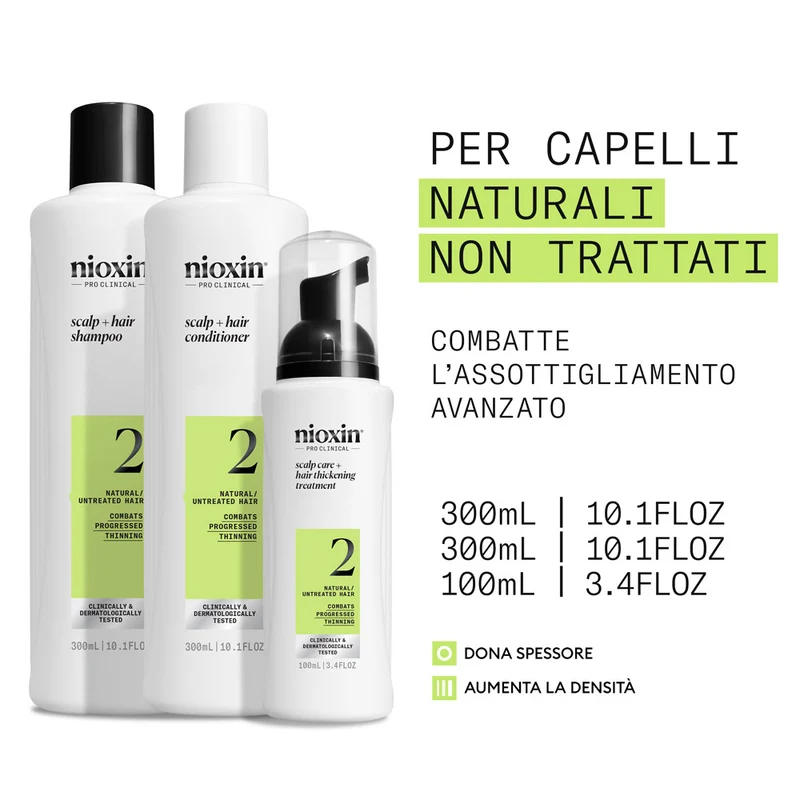 Nioxin Sistema 2 Kit Trifasico 300ml - kit anti assottigliamento avanzato