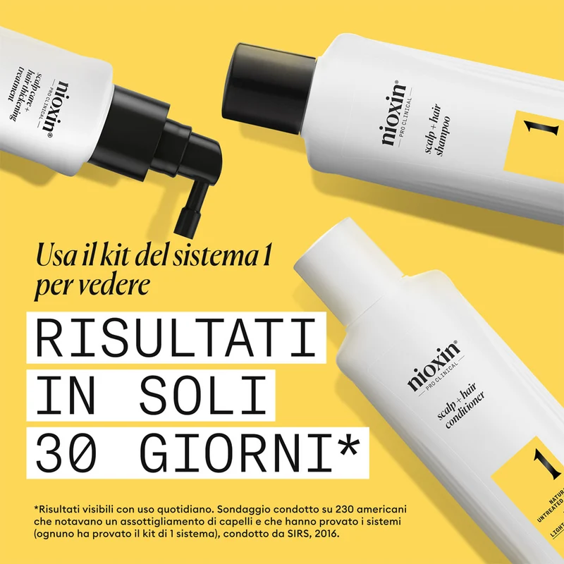 Nioxin Sistema 1 Kit Trifasico 150ml - kit anti assottigliamento lieve