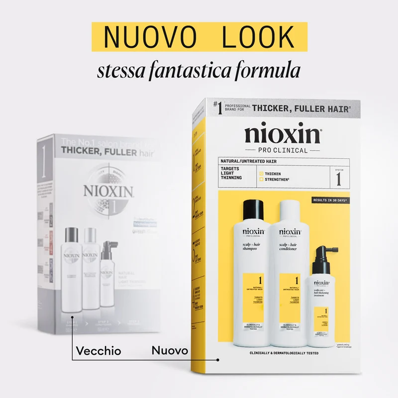 Nioxin Sistema 1 Kit Trifasico 150ml - kit anti assottigliamento lieve