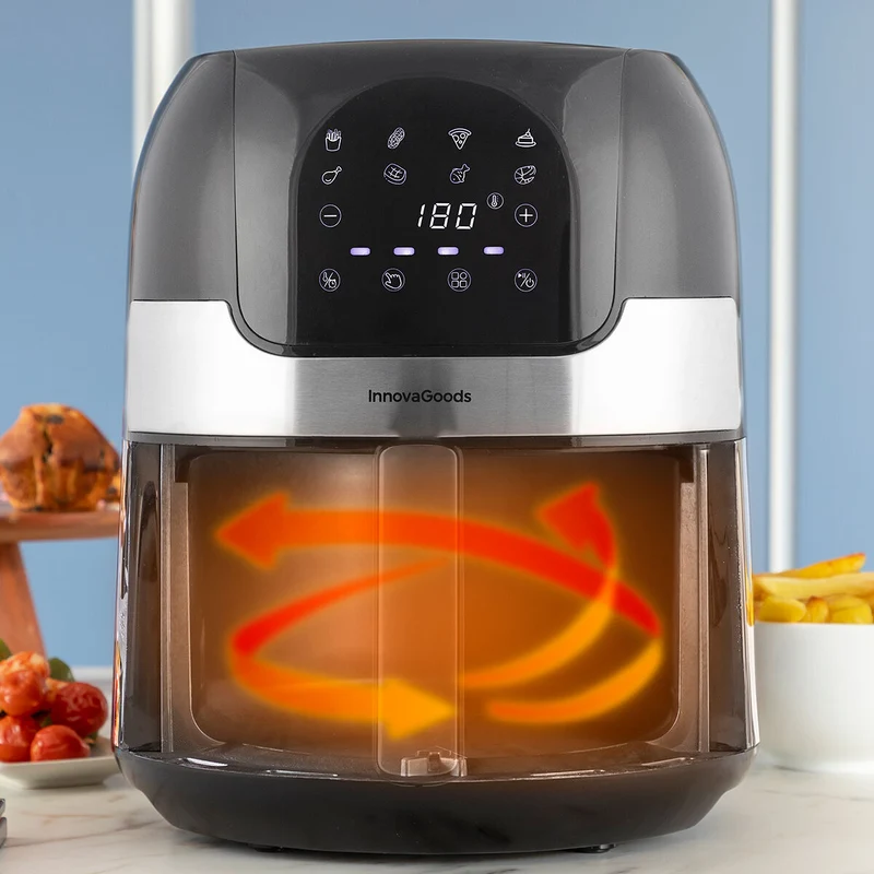 Friggitrice ad Aria InnovaGoods Fryinn 3500 Nera 1400 W 3,5 L Acciaio inossidabile