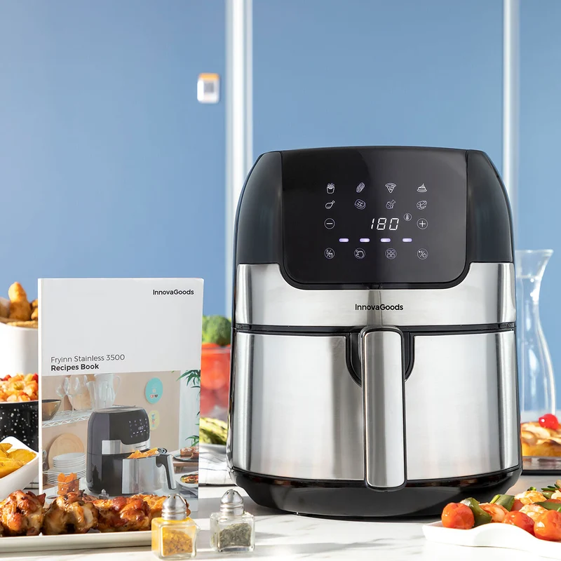 Friggitrice ad Aria InnovaGoods Fryinn 3500 Nera 1400 W 3,5 L Acciaio inossidabile