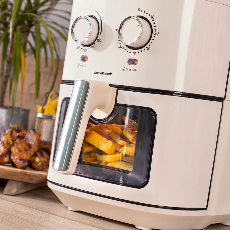 Friggitrice ad Aria InnovaGoods Vynner Pro 6500 Cream 1700 W 6,5 L Acciaio inox
