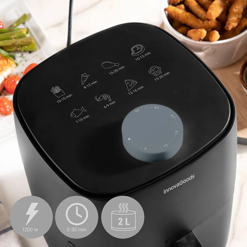 Friggitrice ad aria InnovaGoods Fryinn Lite 2000 Nera 1200 W 2 L