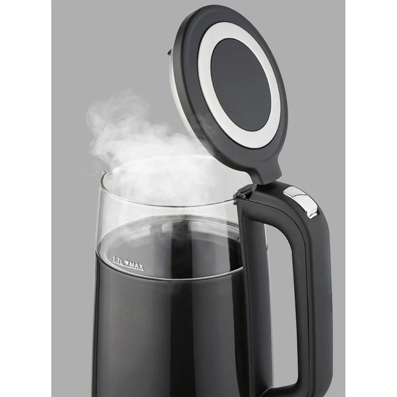 Bollitore Feel Maestro MR-049 Vetro borosilicato cristallo trasparente nero 2200 W 1,7 L