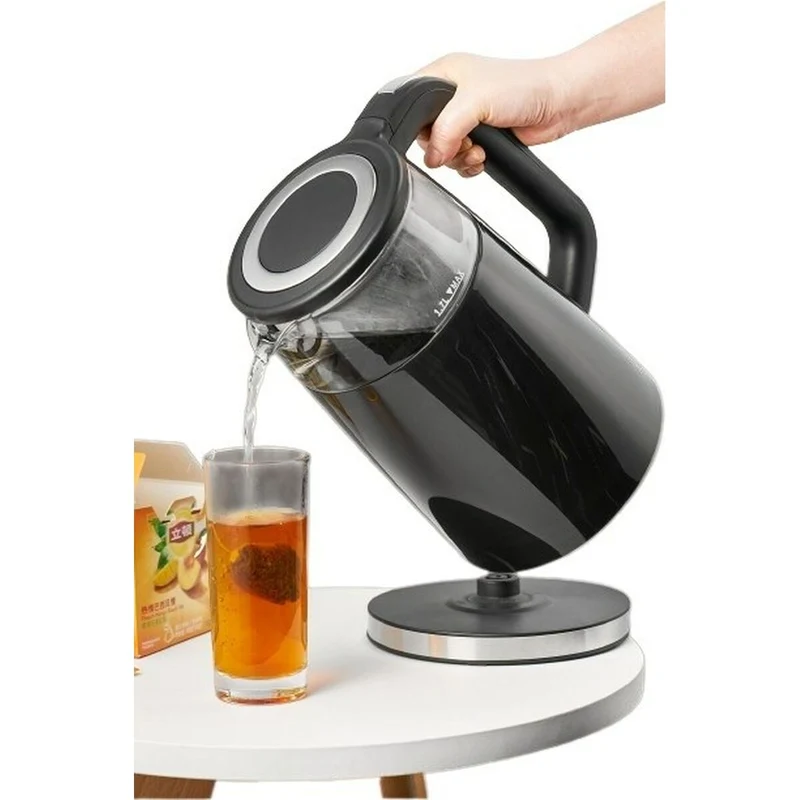 Bollitore Feel Maestro MR-049 Vetro borosilicato cristallo trasparente nero 2200 W 1,7 L
