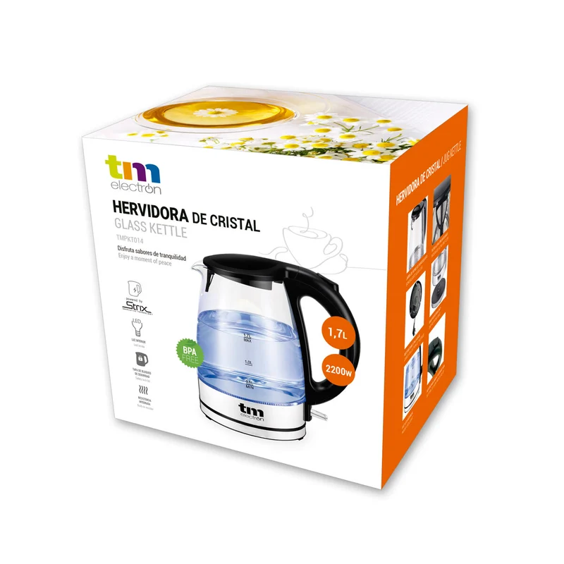 Bollitore TM Electron 1,7 L Vetro borosilicato cristallo
