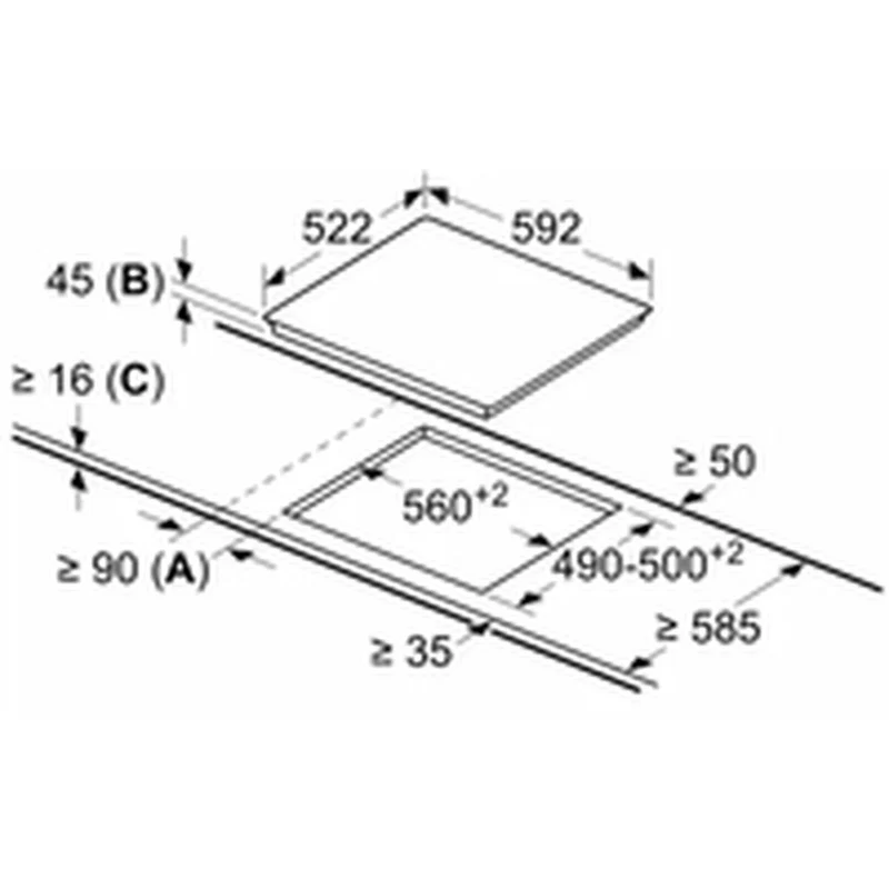 Piano cottura in vetroceramica BOSCH PKK631FP8E 60 cm 5750 W
