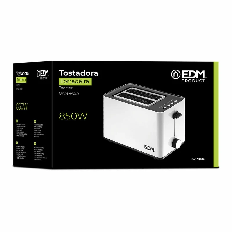 Tostapane EDM 07638 Design Bianco 850 W