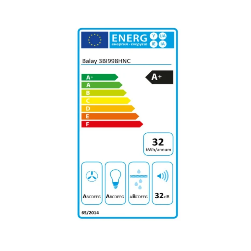 Cappa Tradizionale Balay 3BI998HNC 90 cm 867 m3/h 160W A+ Acciaio