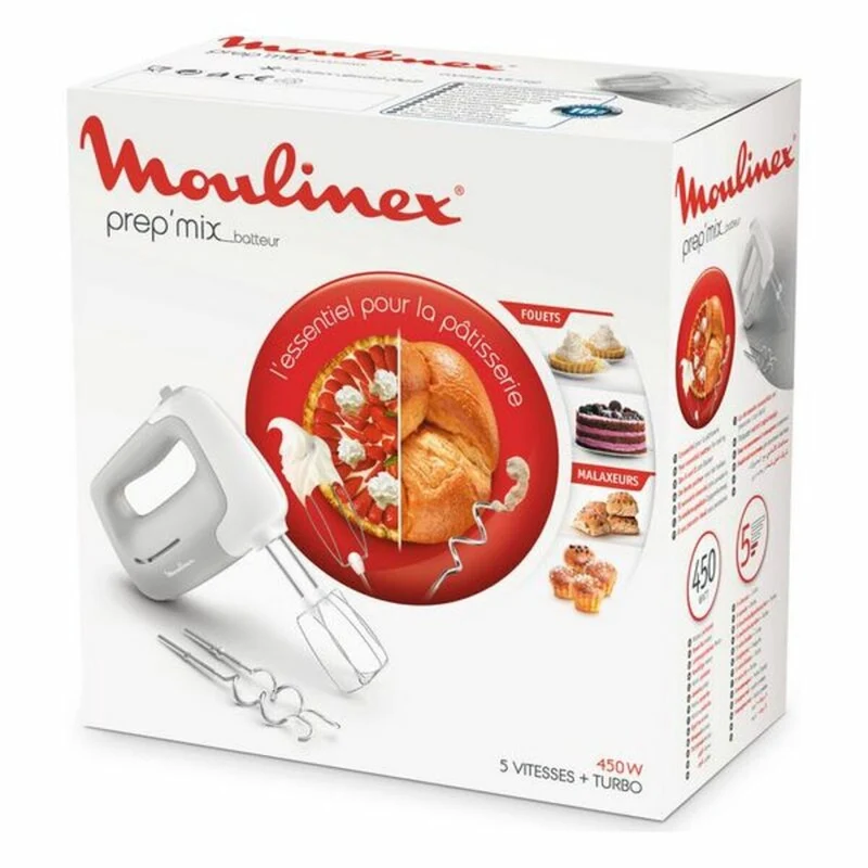 Frullatore/Sbattitore per pasticceria Moulinex HM450B Grigio 450 W 450 W