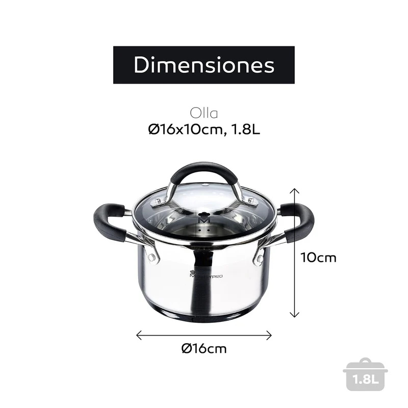 Pentola a cottura lenta Masterpro Ø 16 cm 1,8 L