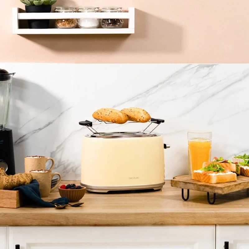 Tostapane Cecotec Toast&Taste 1000 Retro Doppio 980 W Giallo