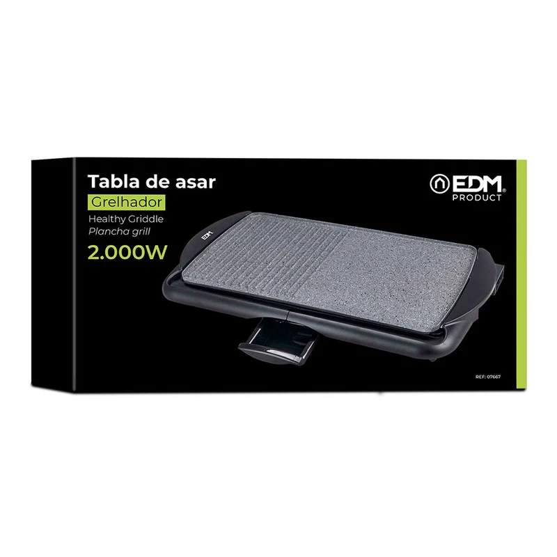 Piastra per grigliare EDM 07667 Nero/Grigio 2000 W