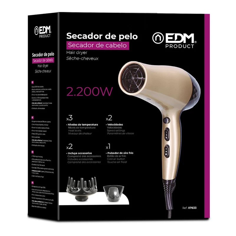 Asciugacapelli EDM 07633 2200 W multicolore