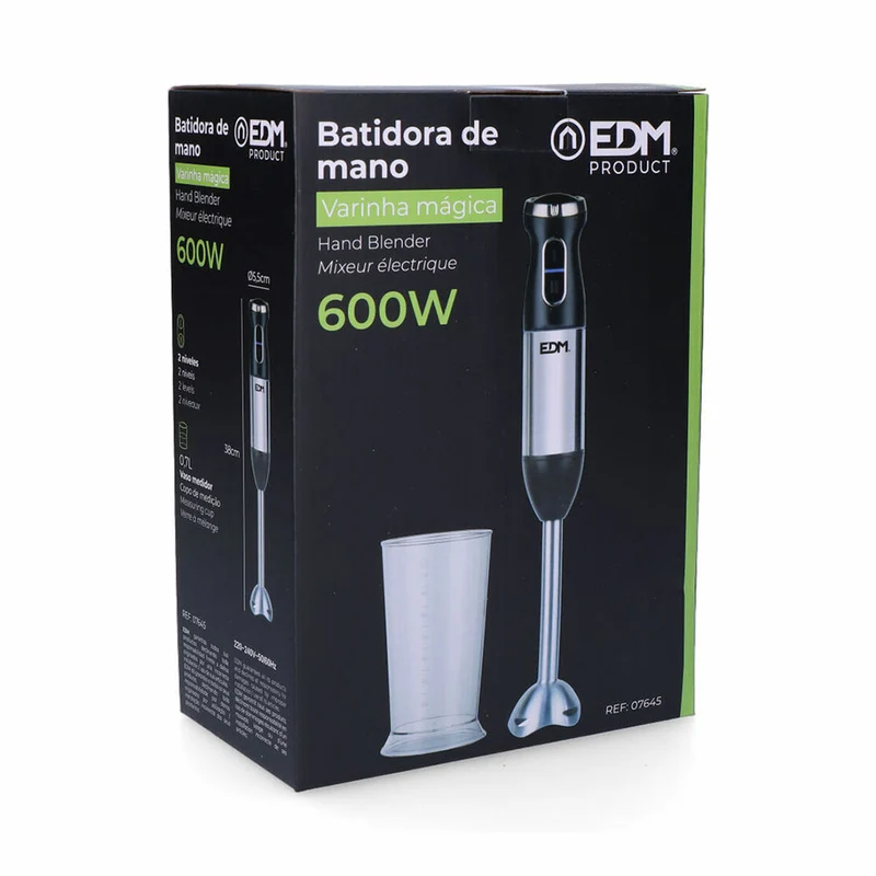 Frullatore a Immersione EDM 07645 Nero Argento 600 W