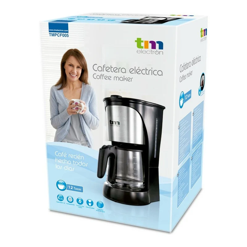 Macchina da Caffè Drip TM Electron 1000W 1,5 L 12 Tazze