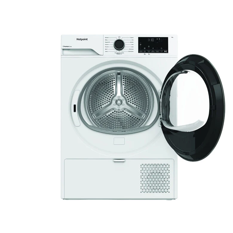Hotpoint Ariston HPT 94D BS IT Asciugatrice A Libera Installazione 9 Kg, Pompa Di Calore, PetHairCare, GentleCare, Classe C, Bianco