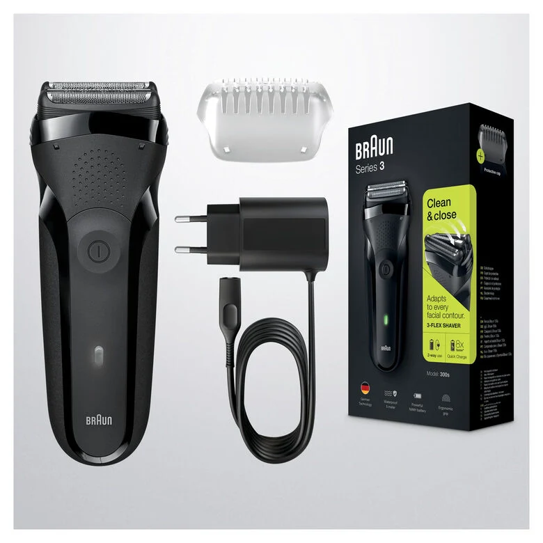 Braun Series 3 Shave&Style 300BT Rasoio Da Barba Elettrico Da Uomo, Nero