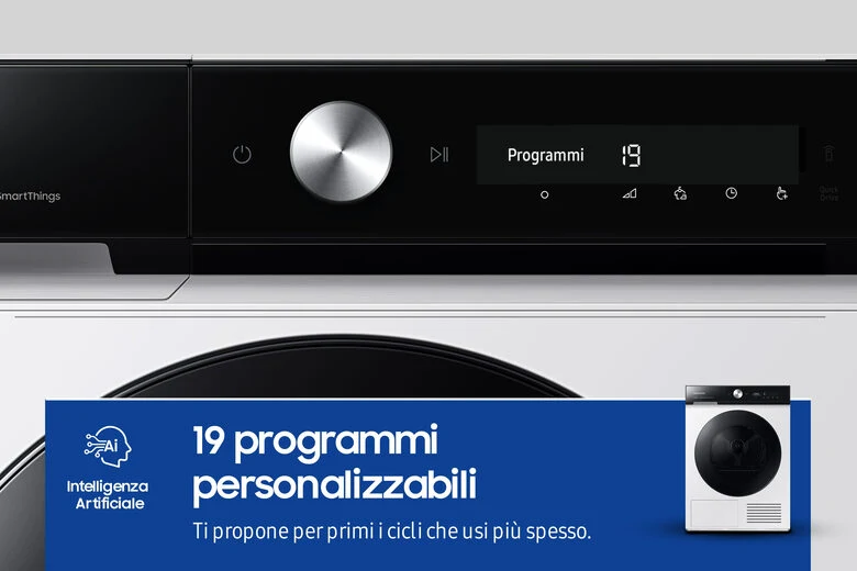 Samsung Asciugatrice DV90BB9445GE Bespoke AI SilentDry 9Kg A+++