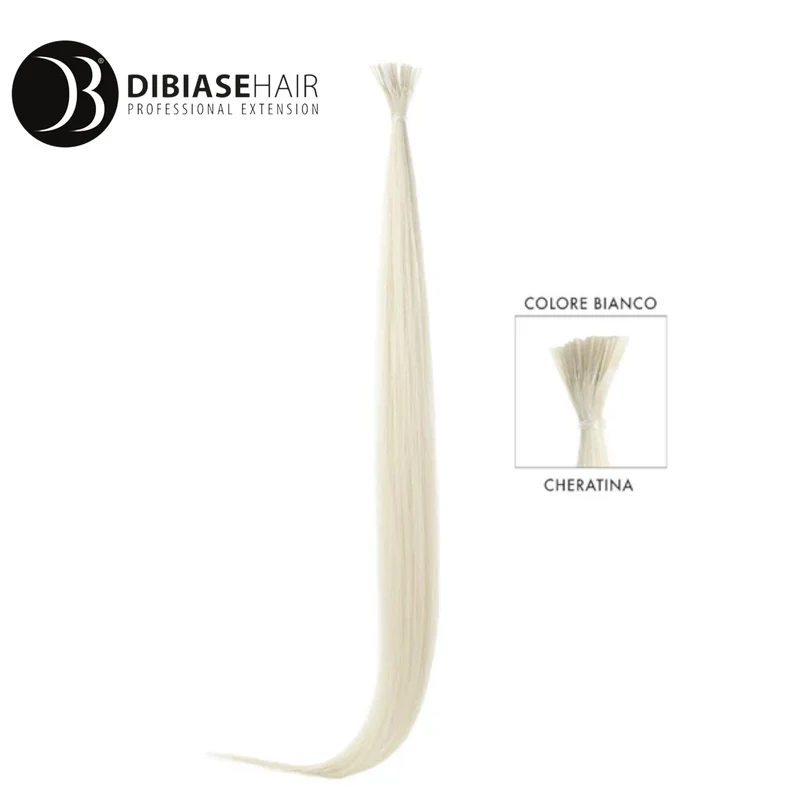 Ciocche Naturali 50Cm Con Cheratina 20Pz Bianco