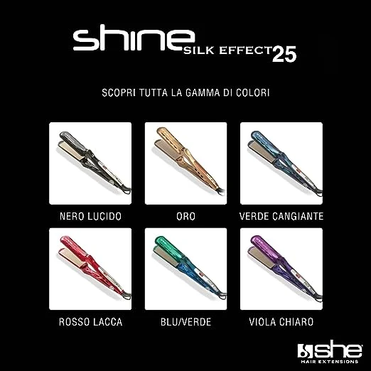 SHINE SILK EFFECT 35 Piastra per capelli con fibre di seta SHE