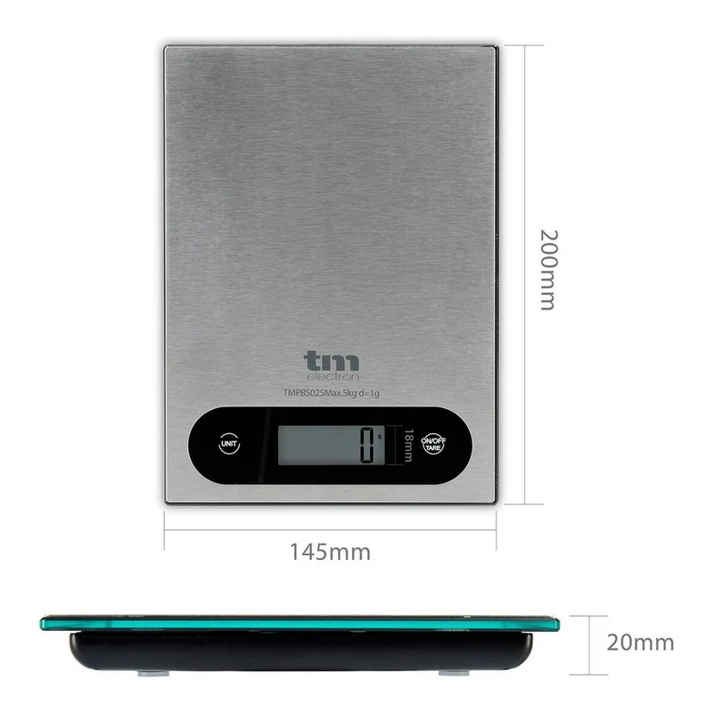 bilancia da cucina TM Electron Grey 5 kg