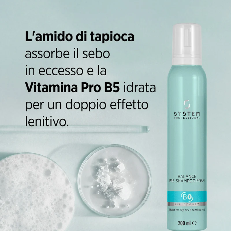 System Professional Balance Pre Shampoo Foam 200ml - mousse detergente