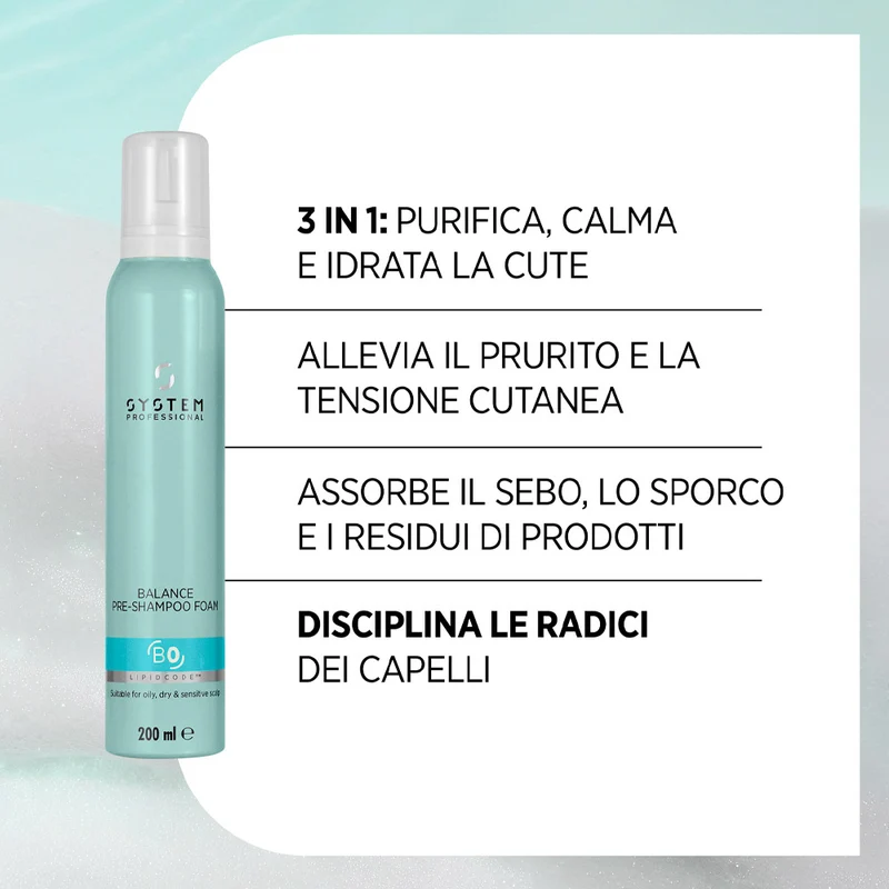 System Professional Balance Pre Shampoo Foam 200ml - mousse detergente