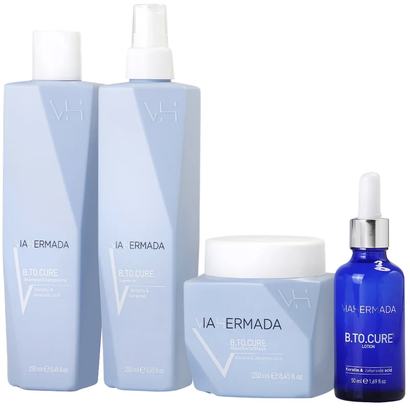 VIAHERMADA Botocure Recostructor Shampoo 250ml Mask 250ml Bifasico Leave in 250ml Lotion 50ml