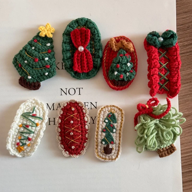 Christmas Knitted Hair Clips for Children