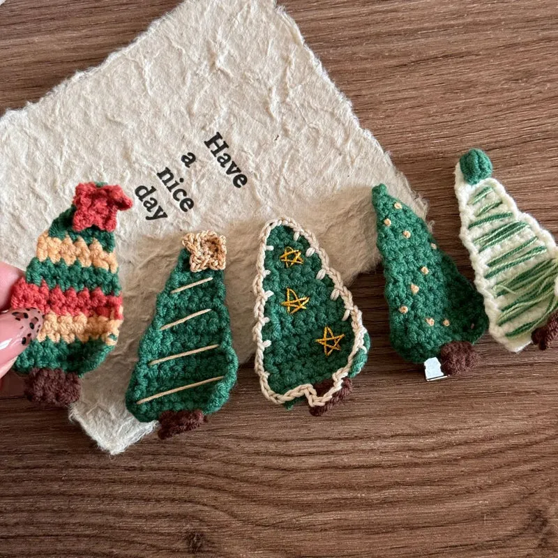 Christmas Knitted Hair Clips for Children