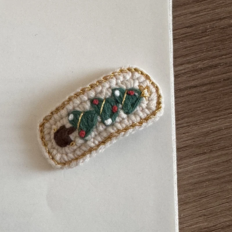 Christmas Knitted Hair Clips for Children