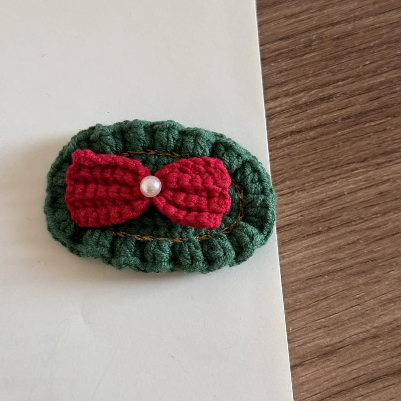 Christmas Knitted Hair Clips for Children