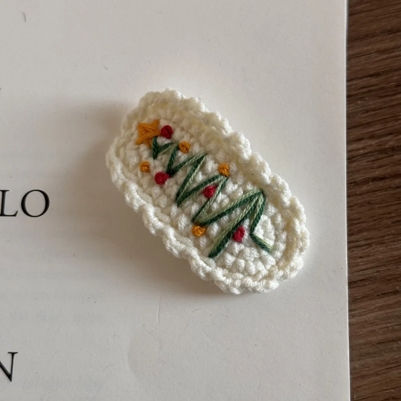 Christmas Knitted Hair Clips for Children