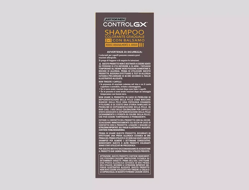 Shampoo Colorante Uomo 2-In-1 Con Balsamo Just For Men Control GX 118ml