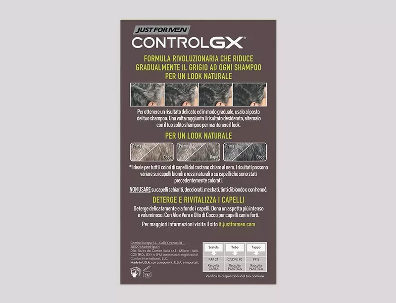 Shampoo Colorante Uomo Just For Men Control GX 118ml